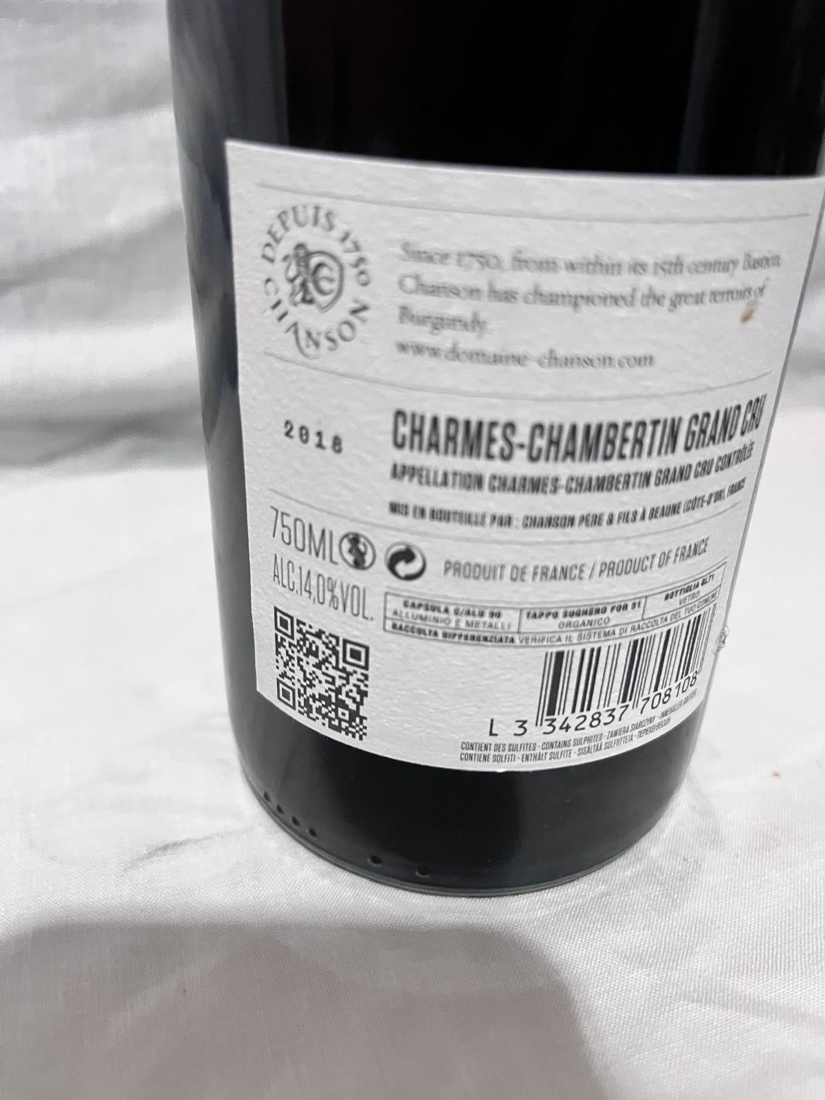 Chanson, Charmes-Chambertin Grand Cru 2018, 750 ml