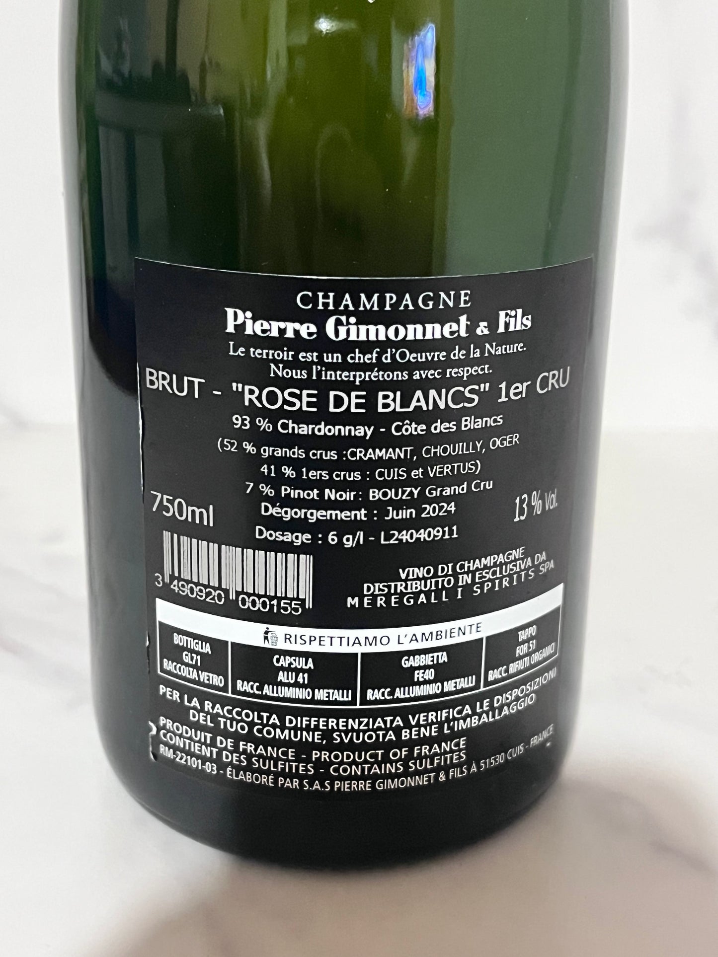CHAMPAGNE PIERRE GIMONNET&FILS ROSÉ BLANCS 1ER CRU