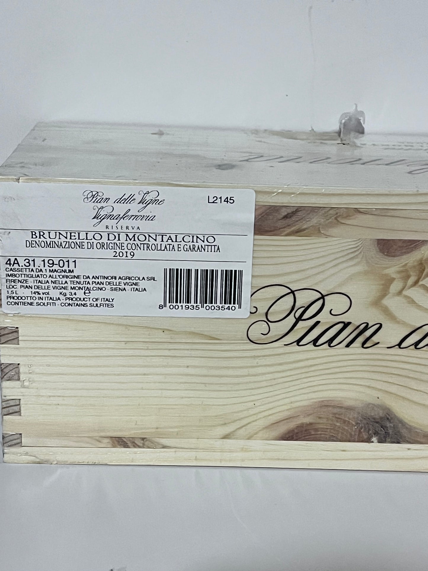 VIGNAFERROVIA PIAN DELLE VIGNE RISERVA BRUNELLO DI MONTALCINO DOCG 2019 MAGNUM 1,5L IN CASSA LEGNO