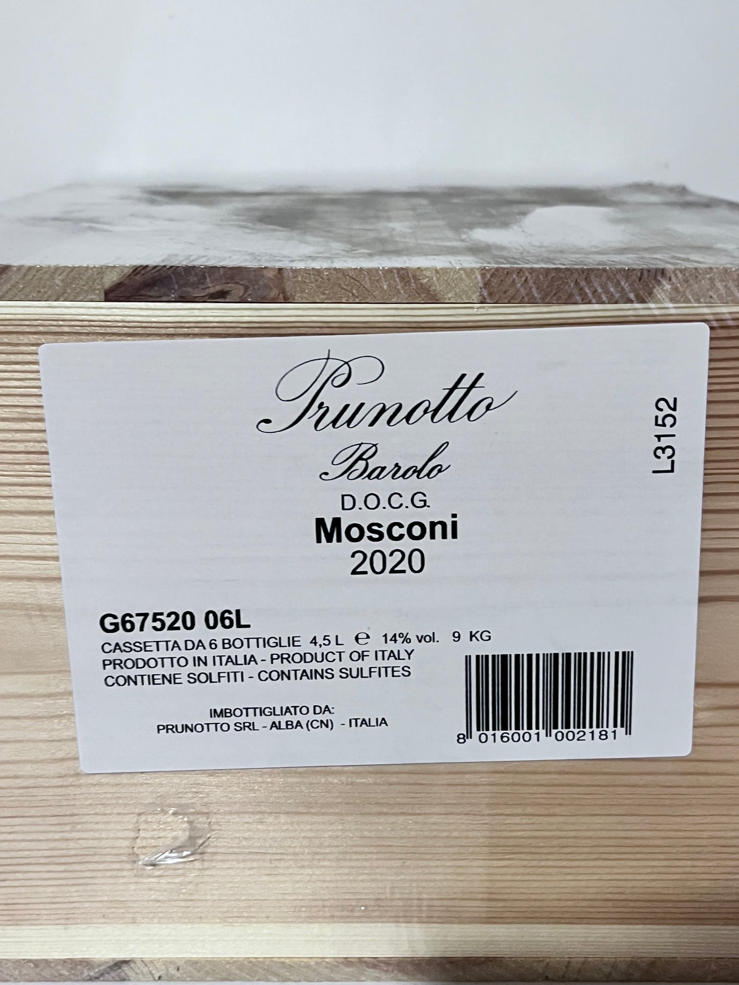 PRUNOTTO BAROLO MOSCONI DOCG 2020 CASSA 6 BT