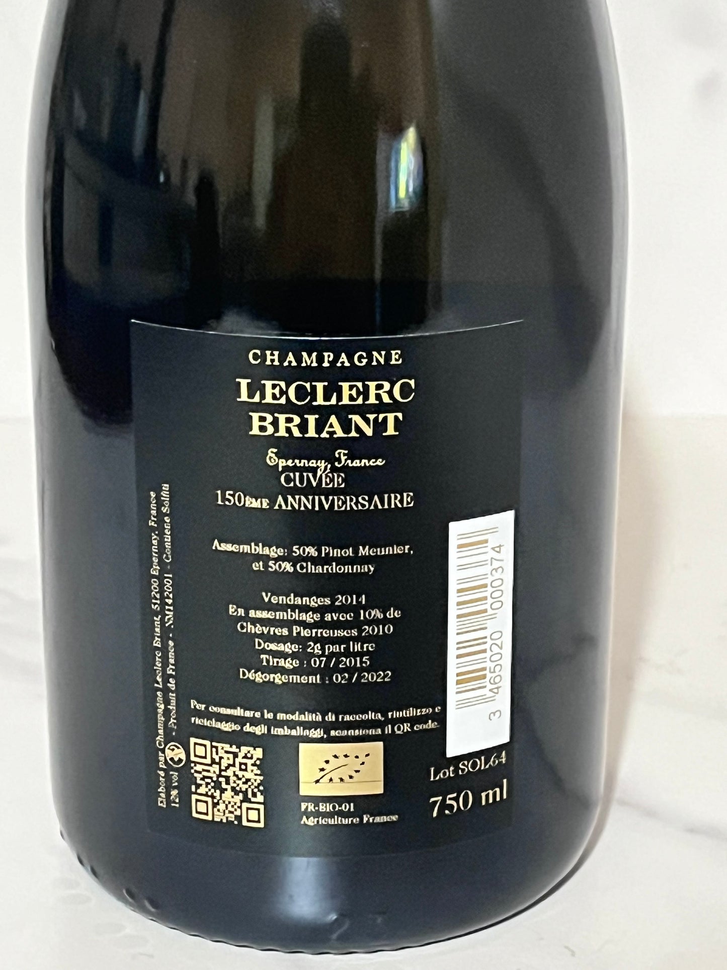 CHAMPAGNE LECLERC BRIANT 150EME ANNIVERSAIRE