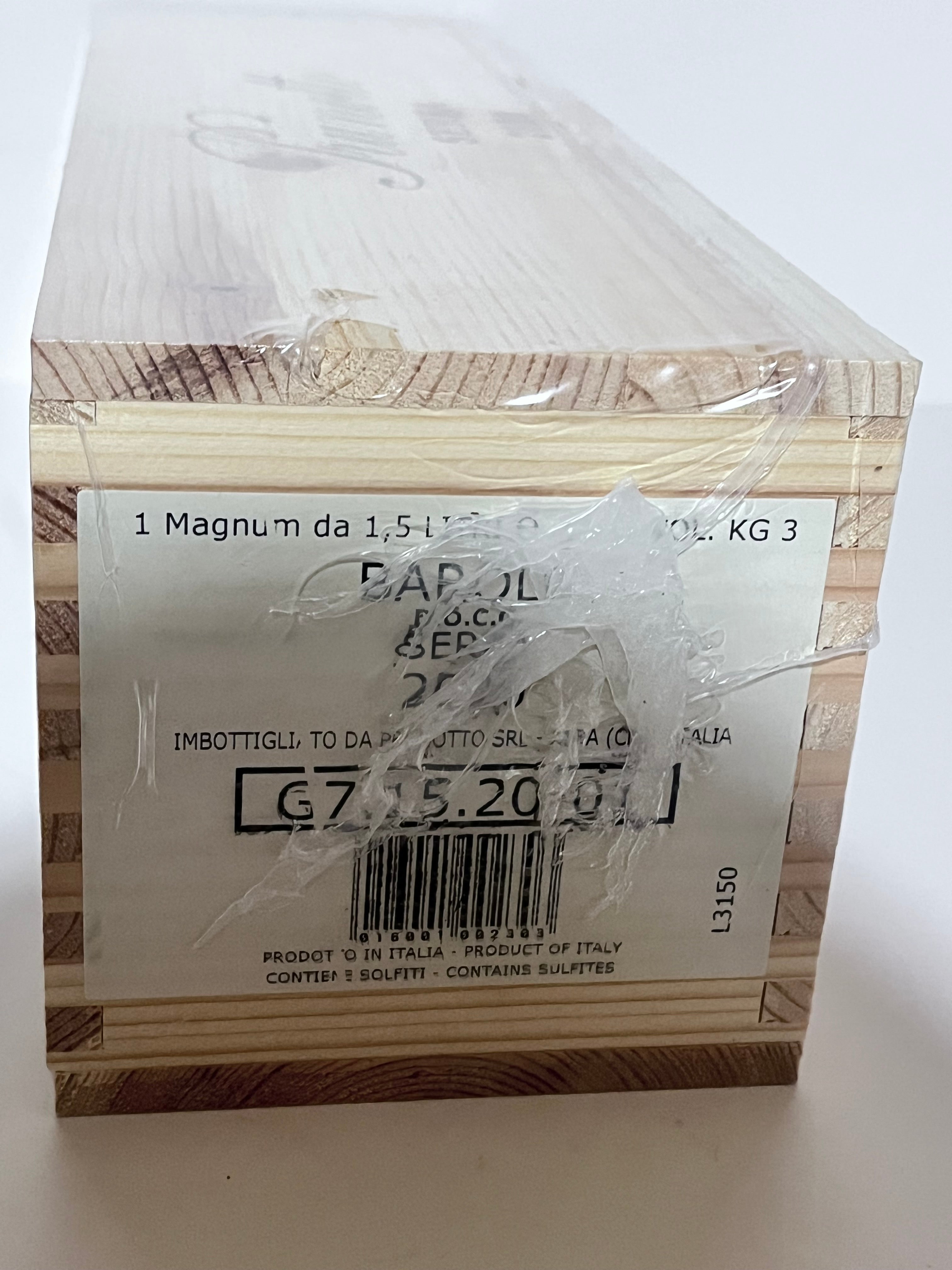 CASSETTA IN LEGNO PRUNOTTO BAROLO SERRA 2020 – MAGNUM 1,5 L