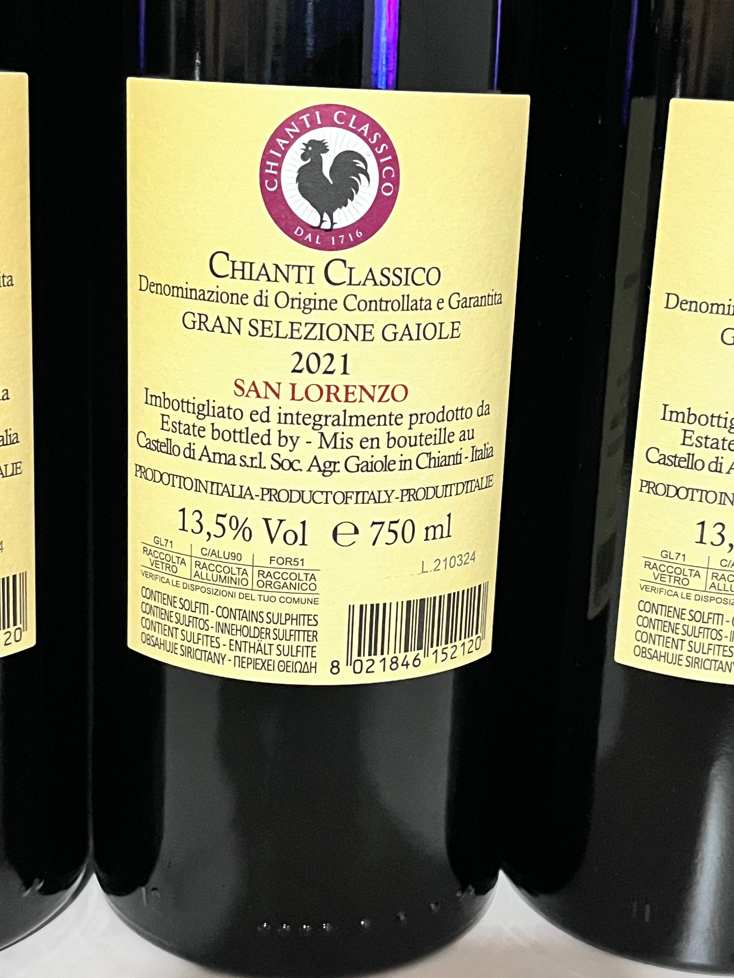 CASTELLO DI AMA CHIANTI CLASSICO GRAN SELEZIONE SAN LORENZO 2021