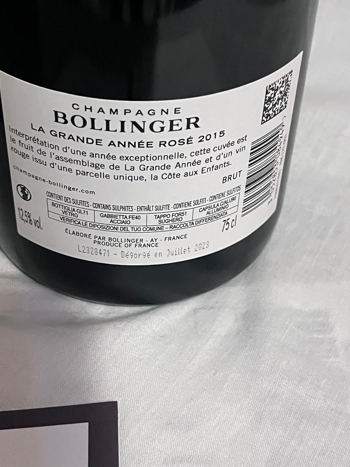 Bollinger : La Grande Année rosato 2015