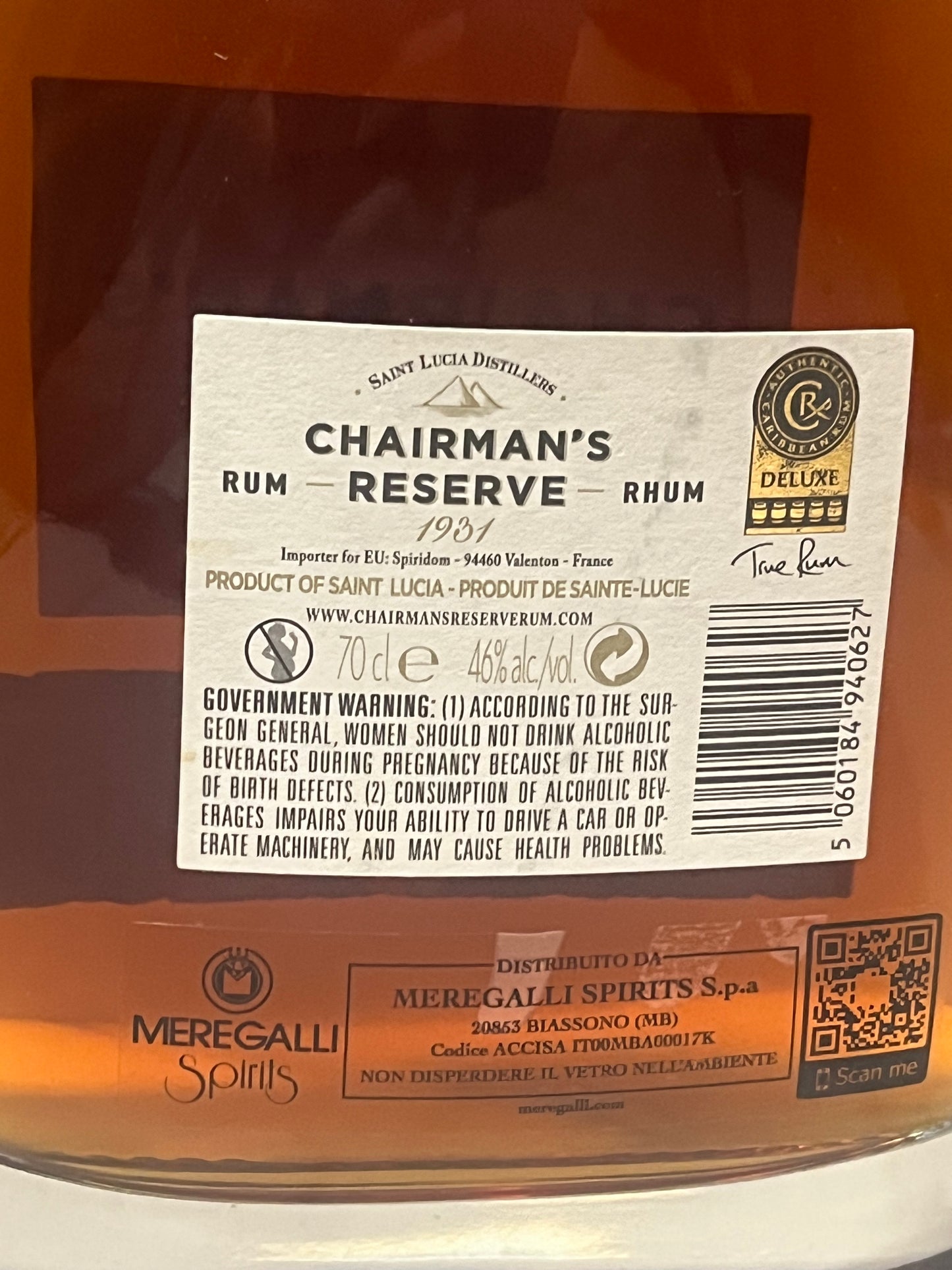 CHAIRMAN’S RESERVE RUM 1931