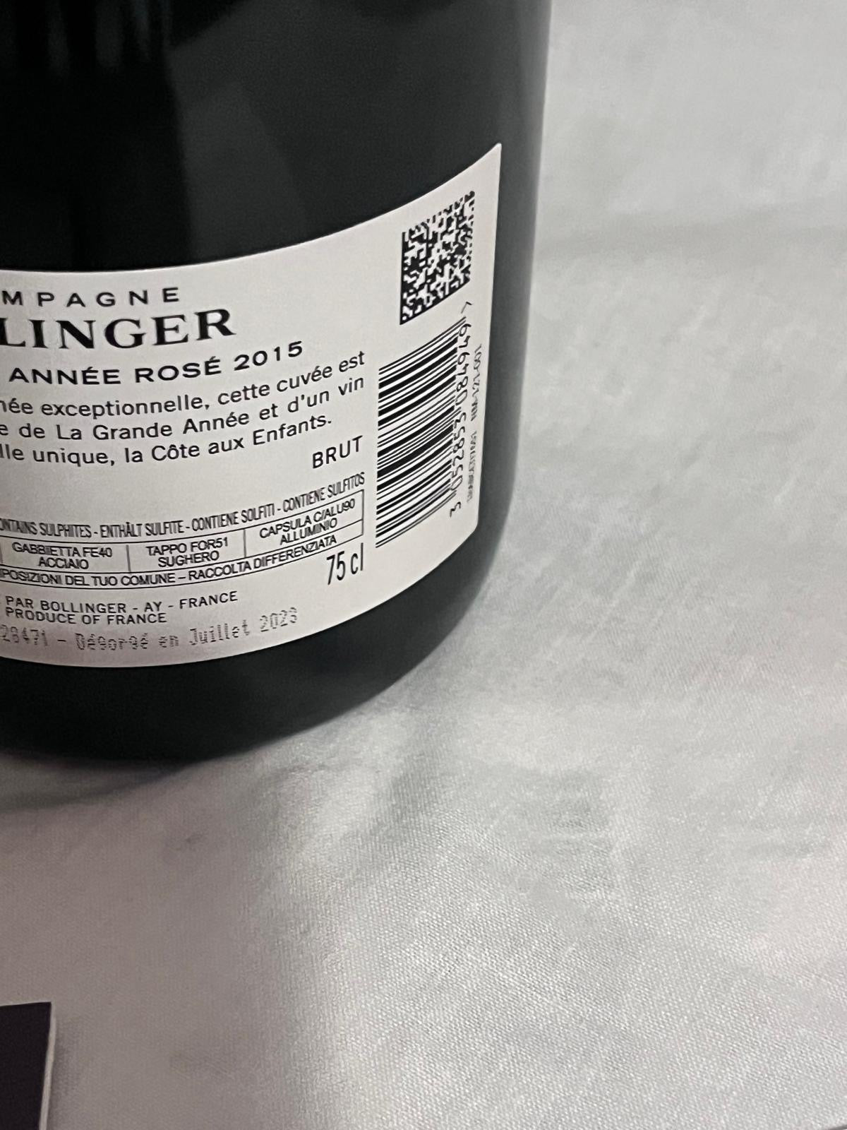 Bollinger : La Grande Année rosato 2015