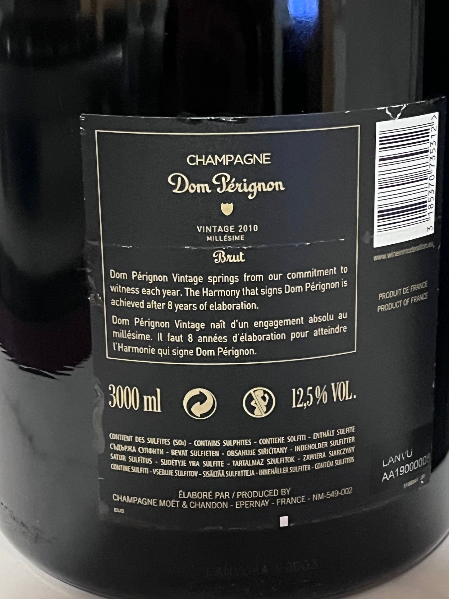 DOM PERIGNON LUMINOUS 2010 3 LITRI