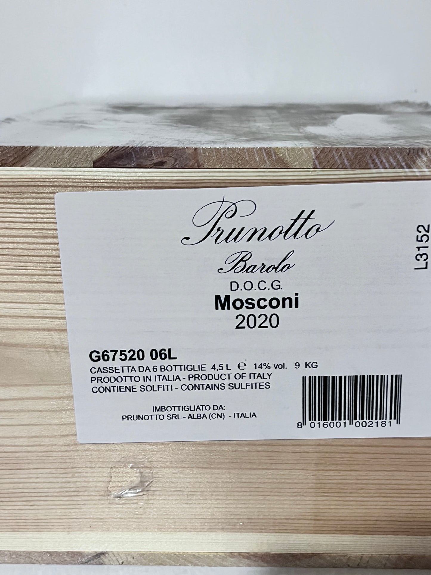 PRUNOTTO BAROLO MOSCONI DOCG 2020 CASSA 6 BT