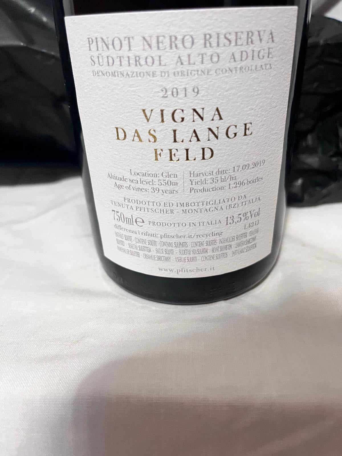 Pinot nero Riserva 2019 Vigna Das Langefeld Pfitscher