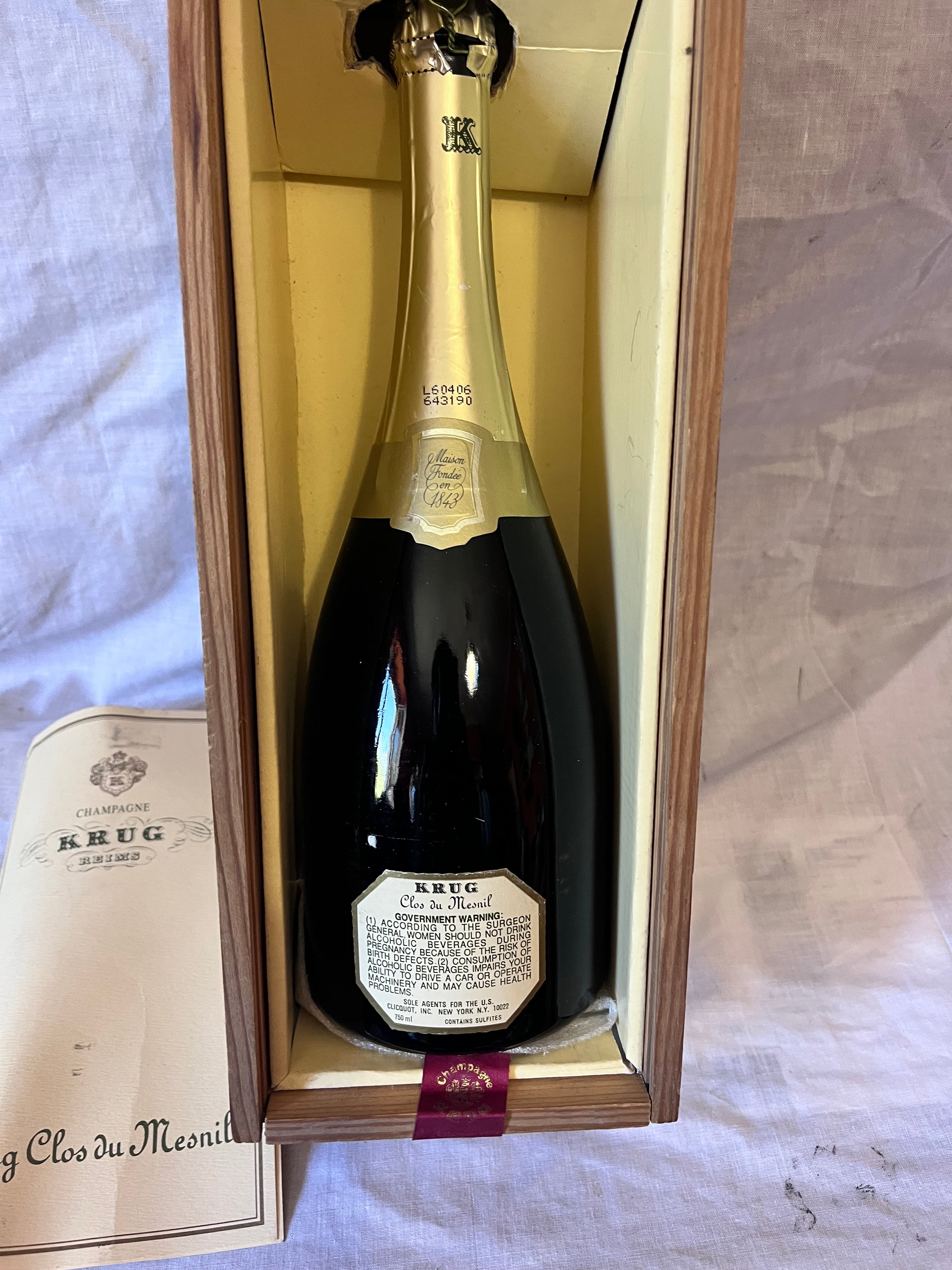 KRUG CLOS DU MESNIL 1976