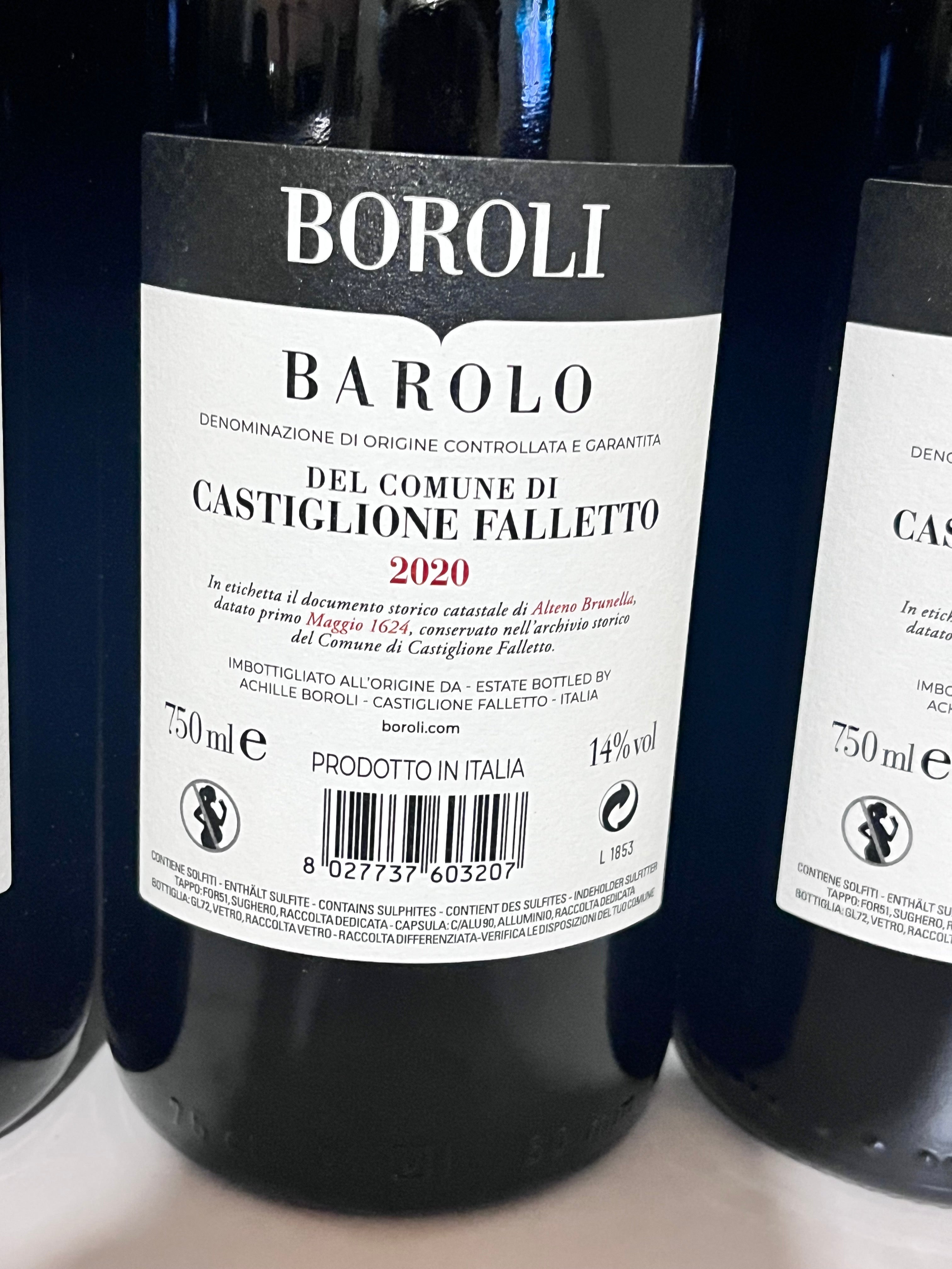 BAROLI BAROLO DEL COMUNE DI CASTIGLIONE FALLETTO 2020