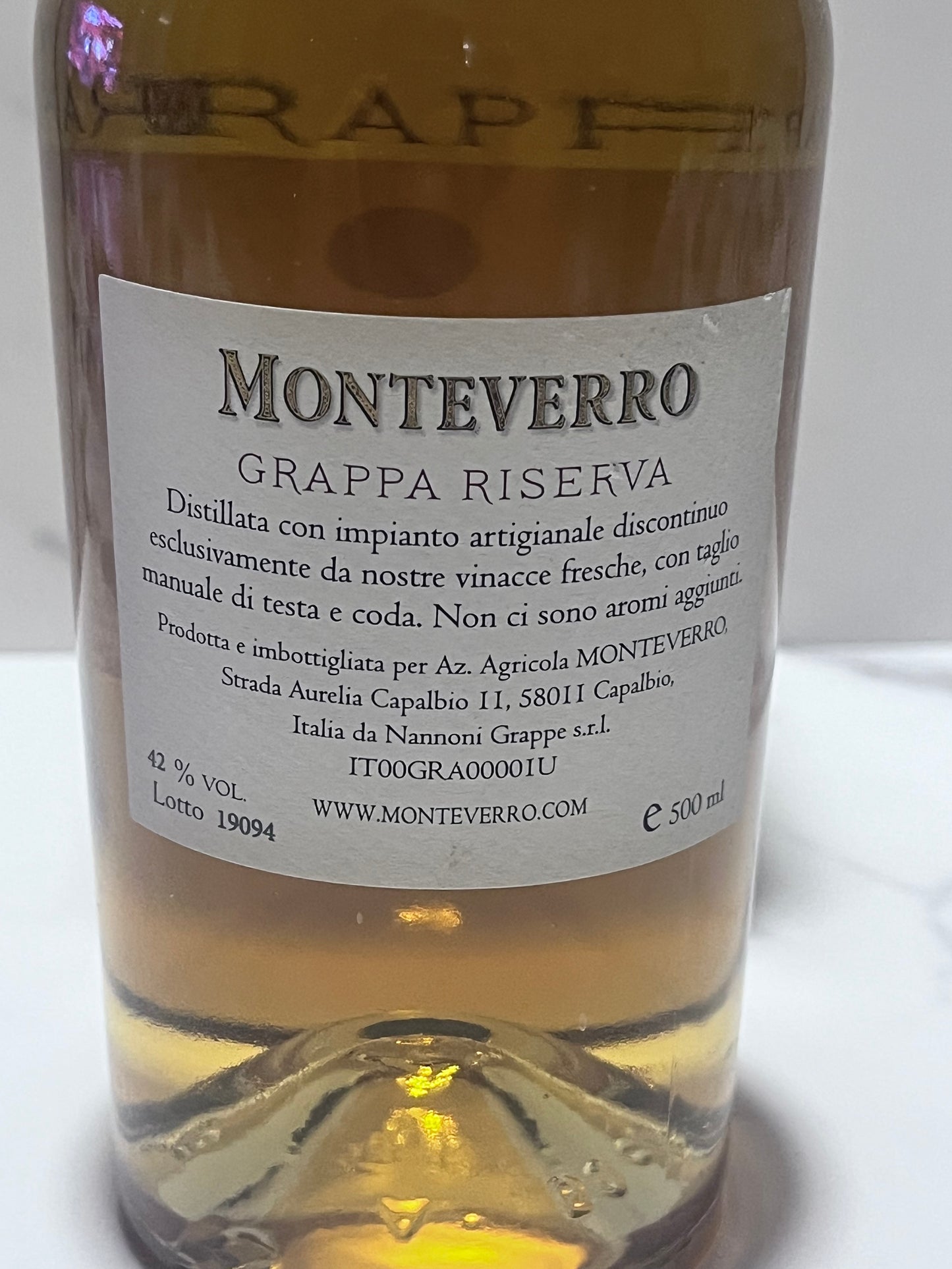 GRAPPA MONTEVERRO RISERVA 3 ANNI