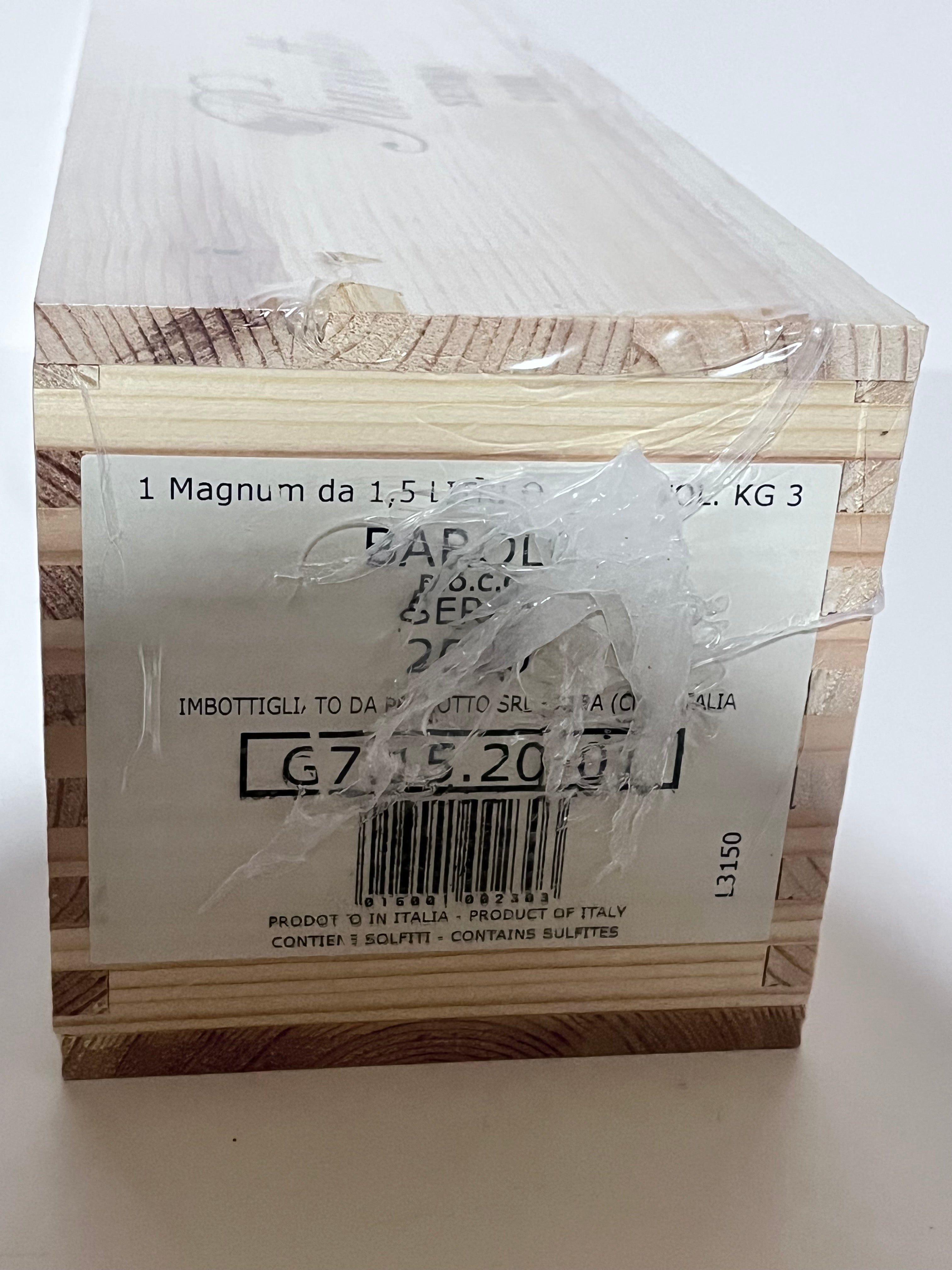 CASSETTA IN LEGNO PRUNOTTO BAROLO SERRA 2020 – MAGNUM 1,5 L
