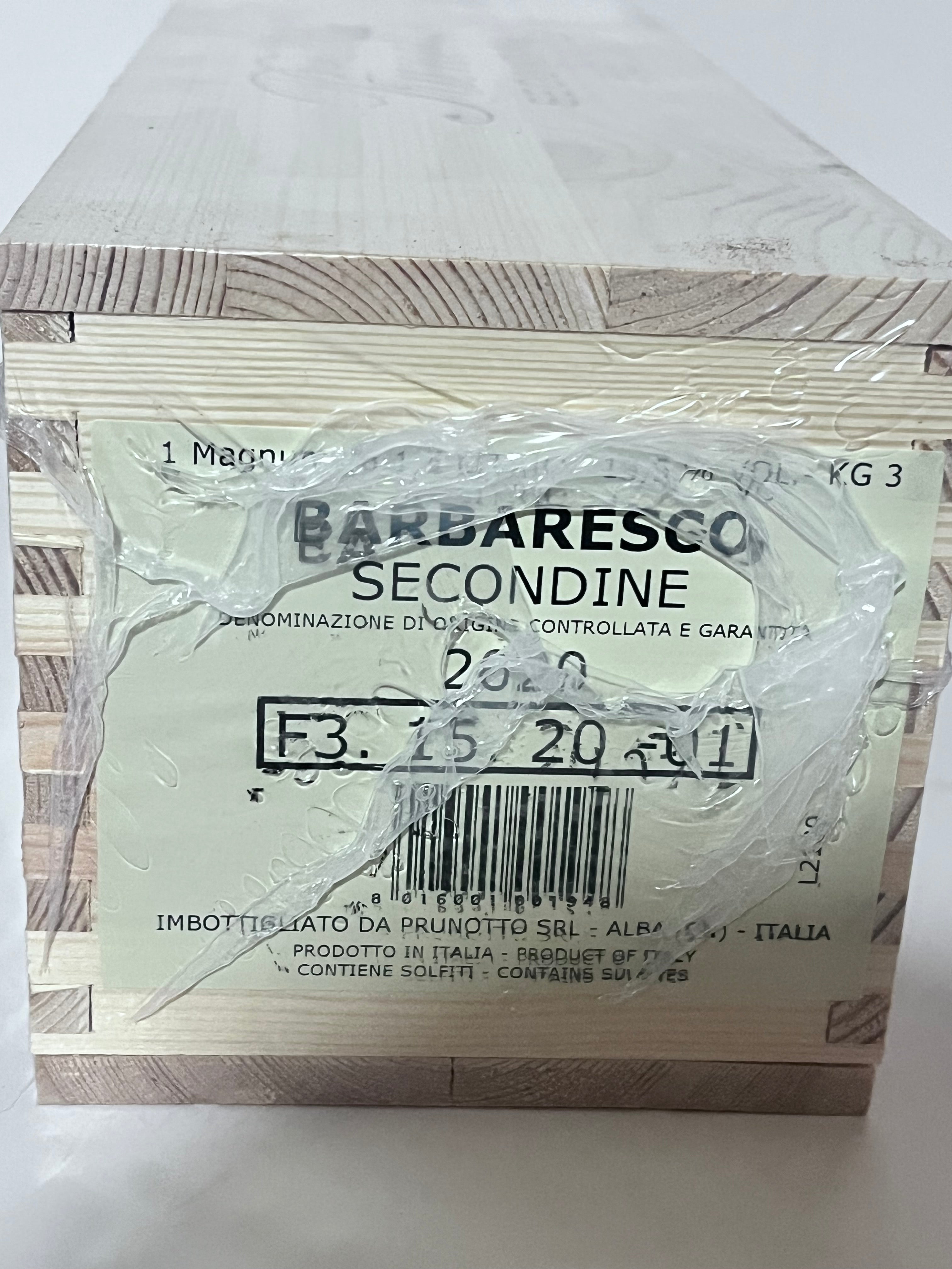 CASSA IN LEGNO ORIGINALE PRUNOTTO BARBARESCO SECONDINE 2020 MAGNUM