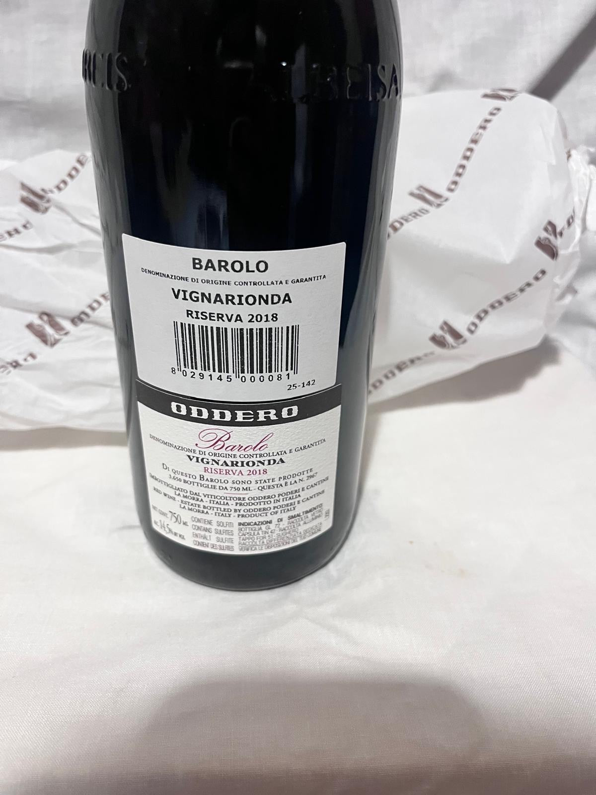 Barolo Vignarionda Riserva 2018 75 cl Oddero