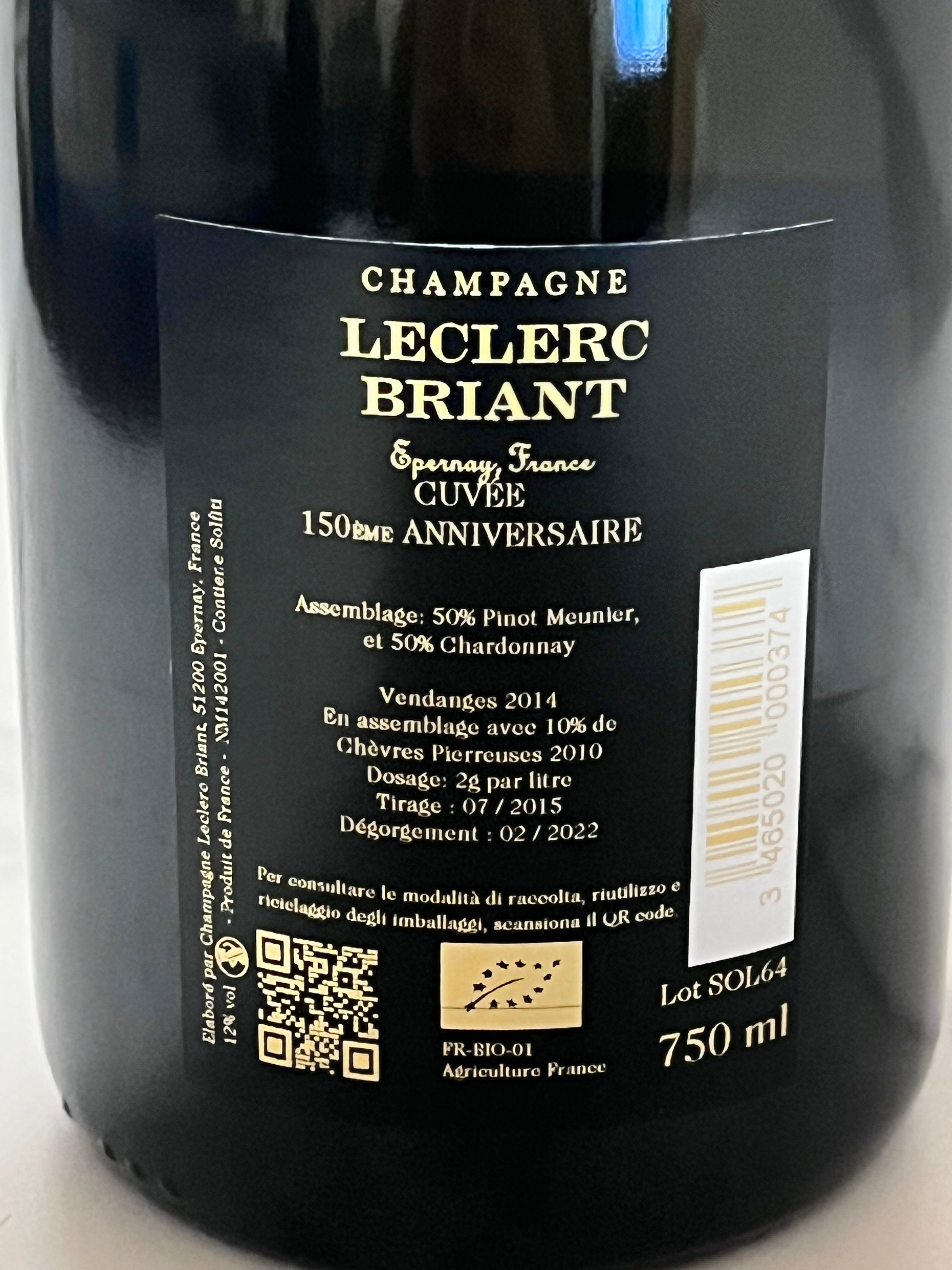 CHAMPAGNE LECLERC BRIANT 150EME ANNIVERSAIRE